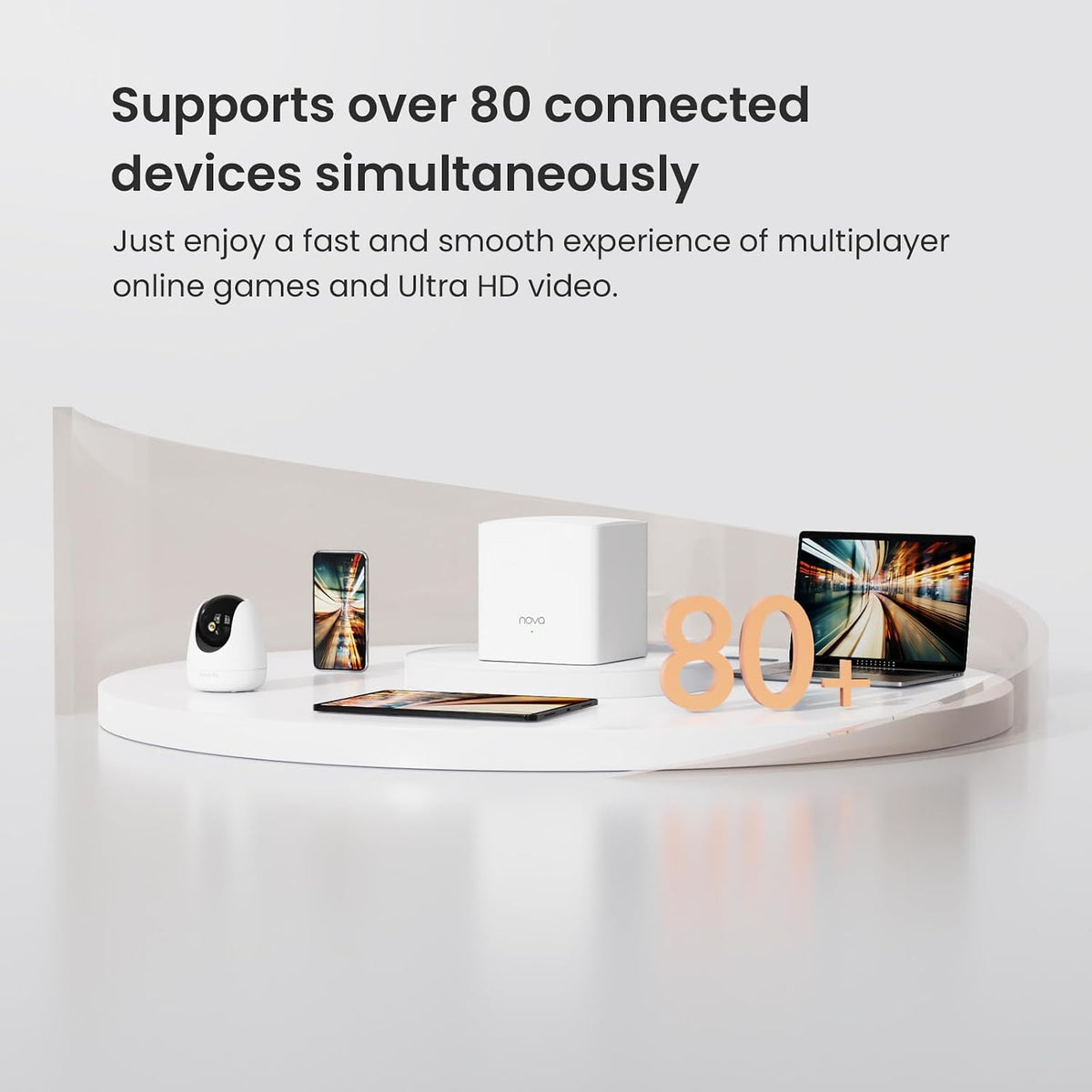 Tenda Nova Mesh WiFi System MW5G - Cubre hasta 3500 pies cuadrados - Sistema de malla WiFi AC1200 para todo el hogar - Enrutador de malla Gigabit para 80 dispositivos - Red de malla de doble banda