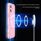 SKYLMW - Funda compatible con iPhone 16 con soporte magnético invisible tipo anillo, funda de grado militar para iPhone 16 de 6.1 pulgadas, compatible con MagSafe, gran sensación de agarre, rosa