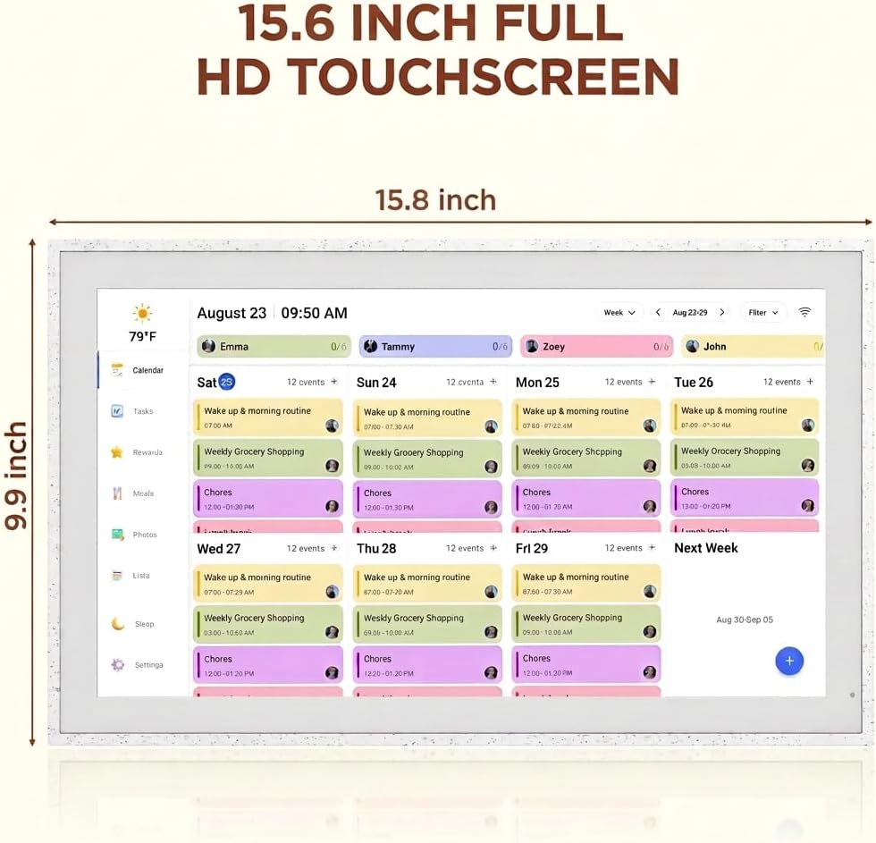 Calendario digital de 15.6 pulgadas, planificador familiar inteligente