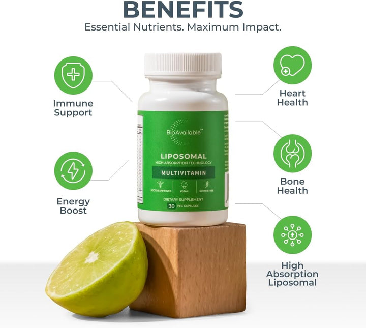 Cápsula multivitamínica liposomal biodisponible | 30 Cápsulas | Abs...