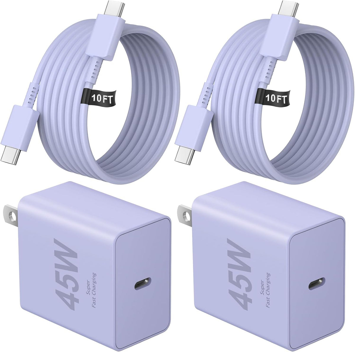 Cargador USB C tipo C cargador de carga rápida 10FT 45W Samsung