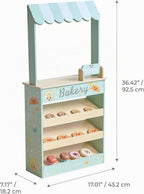 Teamson Kids Jolly Pals Wooden Bakery Market Stand para Kids Ages 3+