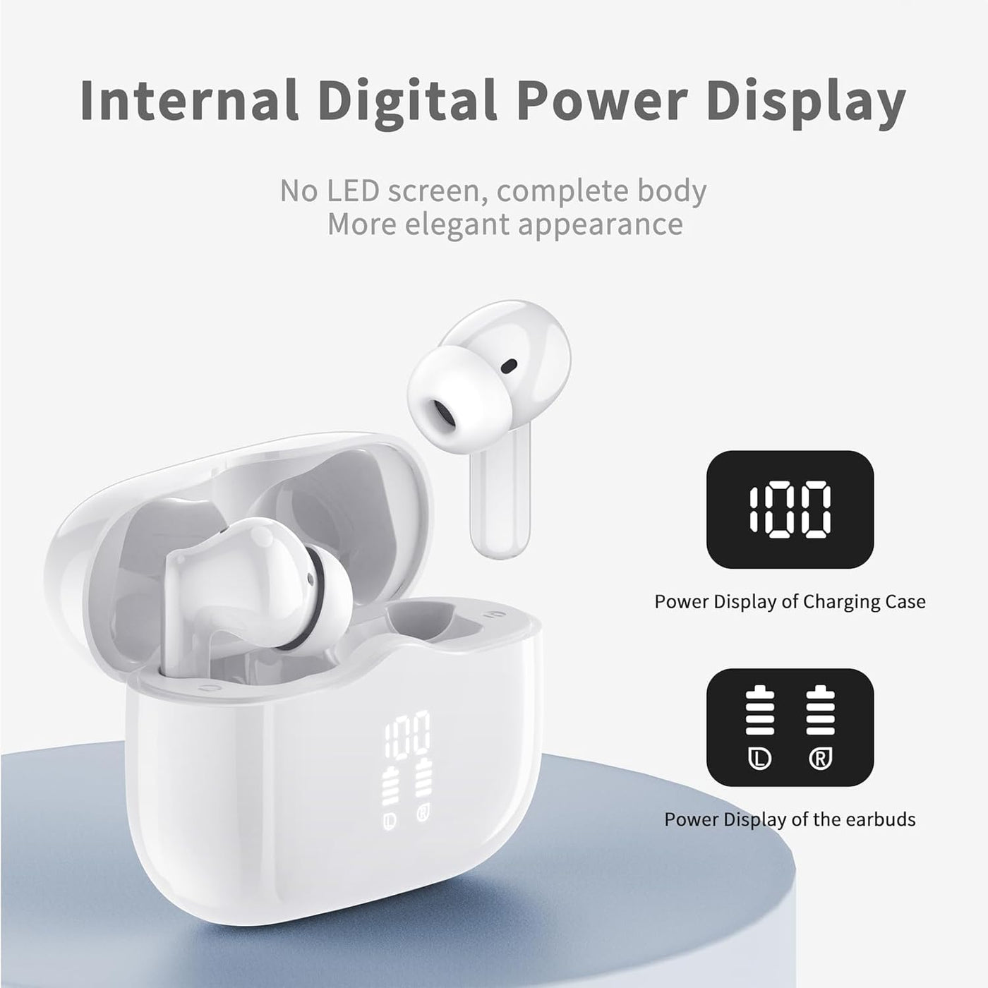 Auriculares inalámbricos, Bluetooth 5.4 con 4 micrófonos ENC con ca...