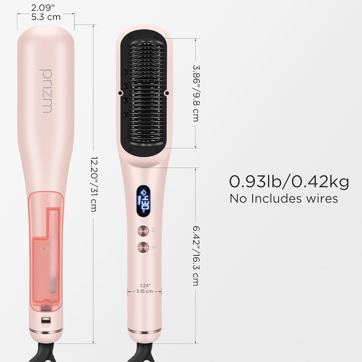 Prizm Pro Steam - Cepillo alisador de pelo iónico para cabello riza...