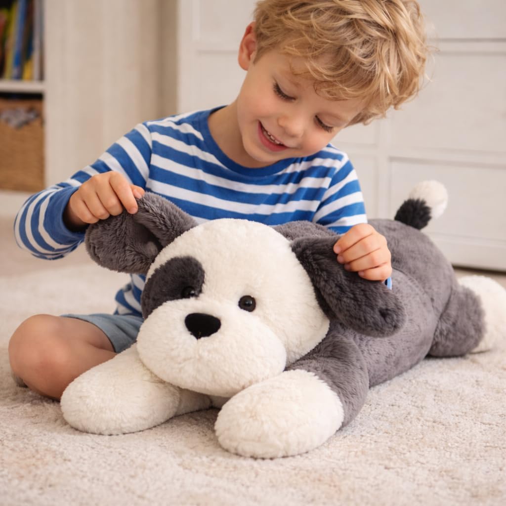 Juguete de peluche con peso para perro gris (20 pulgadas, 4
