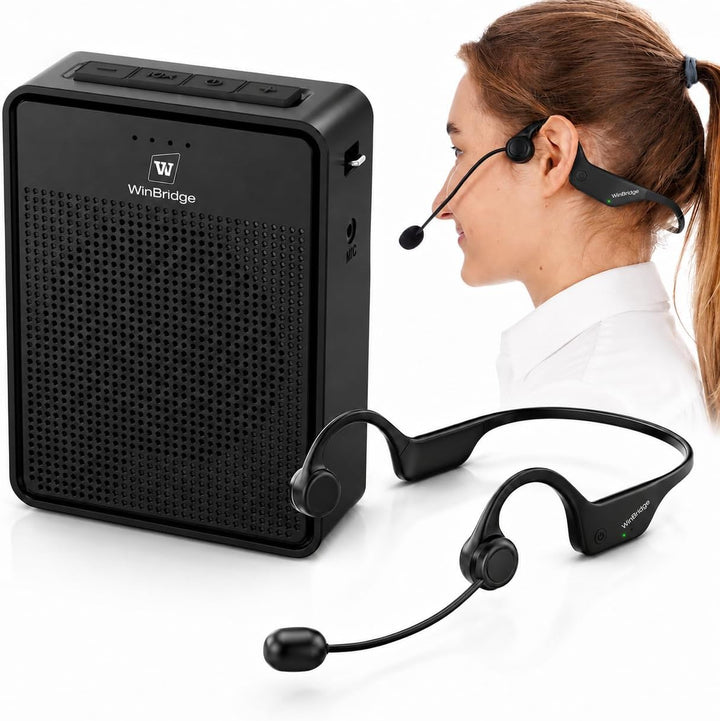 Amplificador de Voz Micrófono Inalámbrico con Auriculares de Gancho...