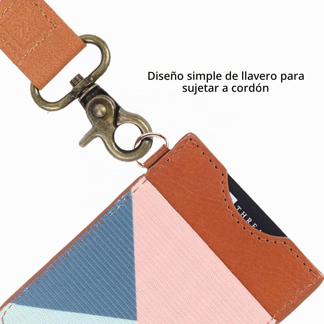 Thread Wallets Cartera de cuero minimalista ultra delgada con tarjetero (línea fina)