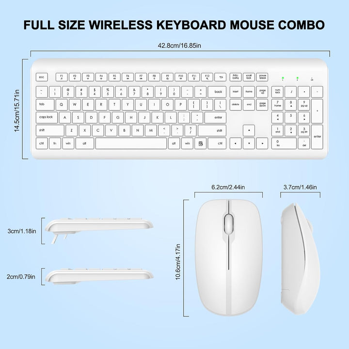 Combo de Teclado y Ratón Inalámbricos, Teclado y Ratón Ergonómicos...