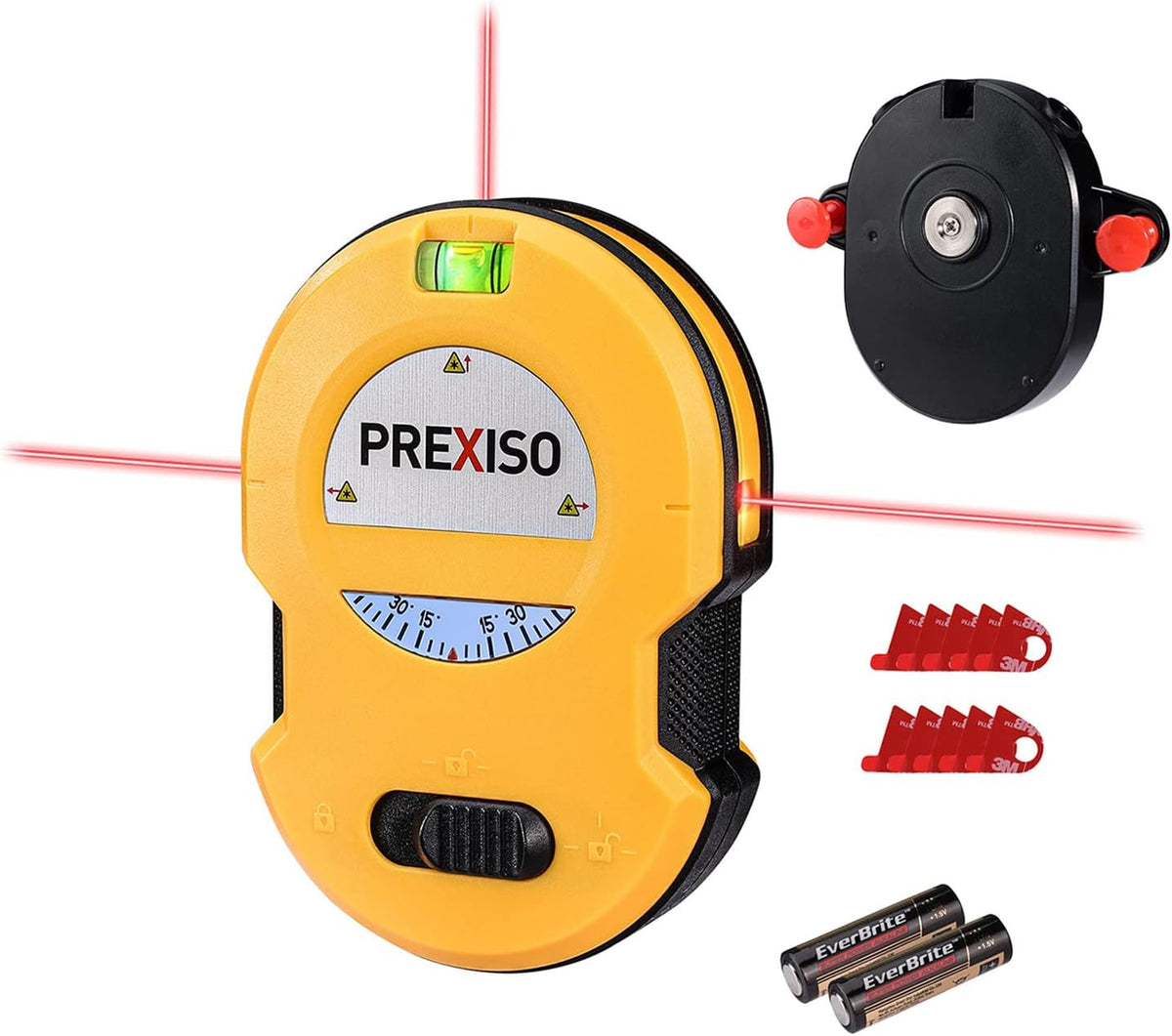 PREXISO - Frasco de luz LED de nivel láser multisuperficie, láser de línea