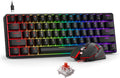 BlueFinger Combo de teclado y mouse mecánicos para juegos 60%, Negro