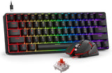 BlueFinger Combo de teclado y mouse mecánicos para juegos 60% \u201...