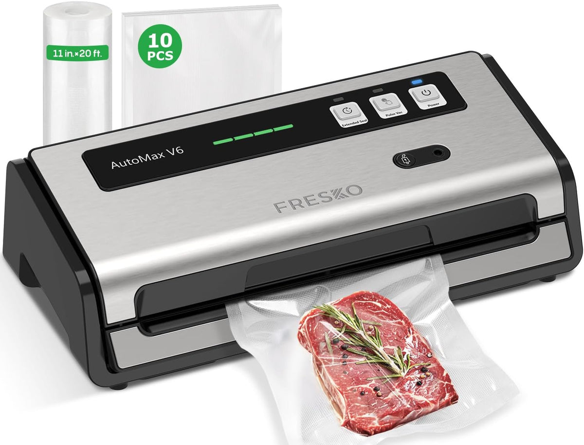 FRESKO Sellador al vacío para alimentos con detección automática de bolsas y cortador incorporado