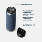 YETI Rambler - Botella de 26 oz, aislada al vacío, de acero inoxidable con tapa Chug, color negro