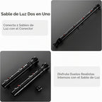 Sable de luz RGB3.0 de doble hoja con balanceo suave, sable de luz de duelo con control de movimiento, 16 fuentes de sonido, sables de luz con color infinito y 16 colores sólidos