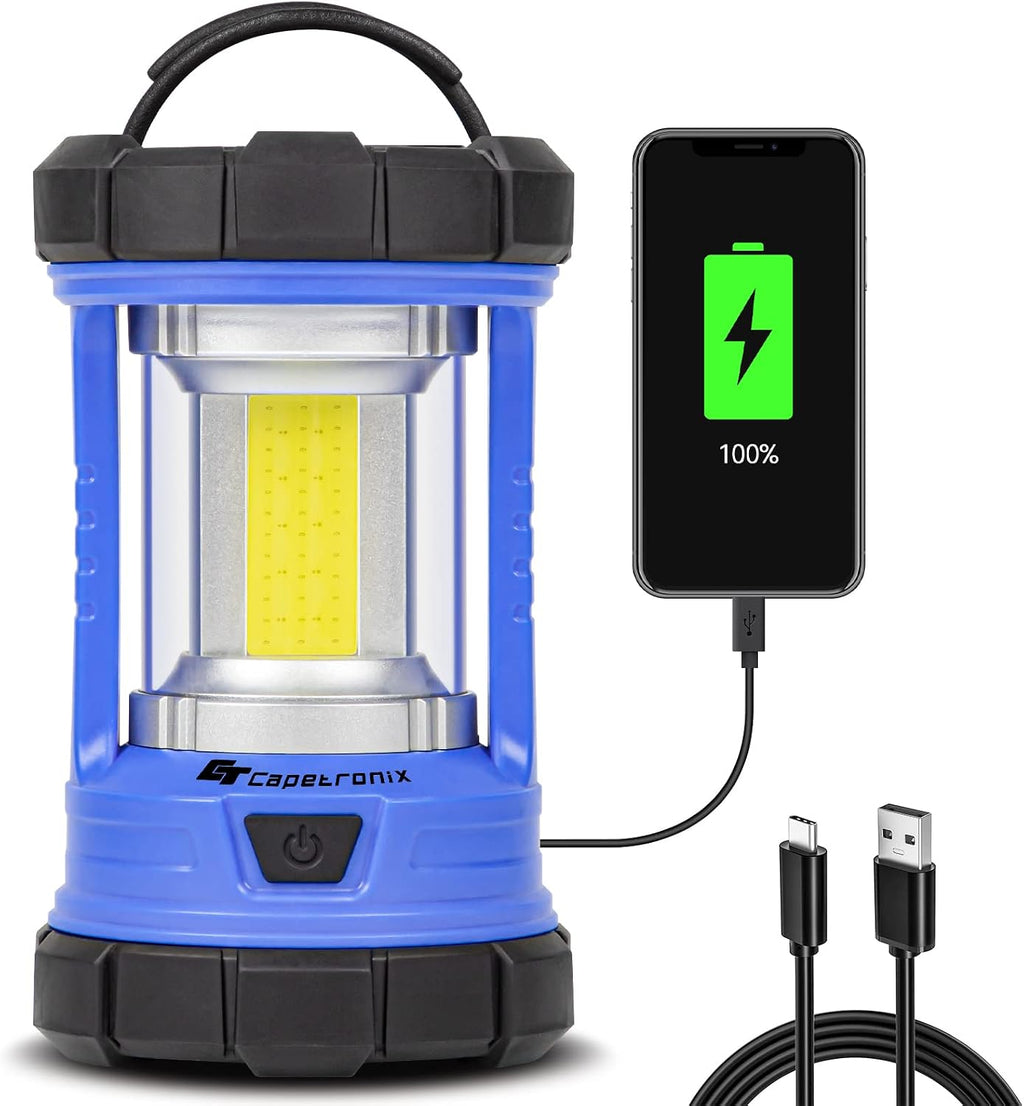 Lámpara Linterna de camping, linternas LED de 3200 lúmenes para cortes de energía, cargador de teléfono de 4600 mAh y linterna recargable, linterna con 5 modos de luz para huracanes/emergencias/tormentas
