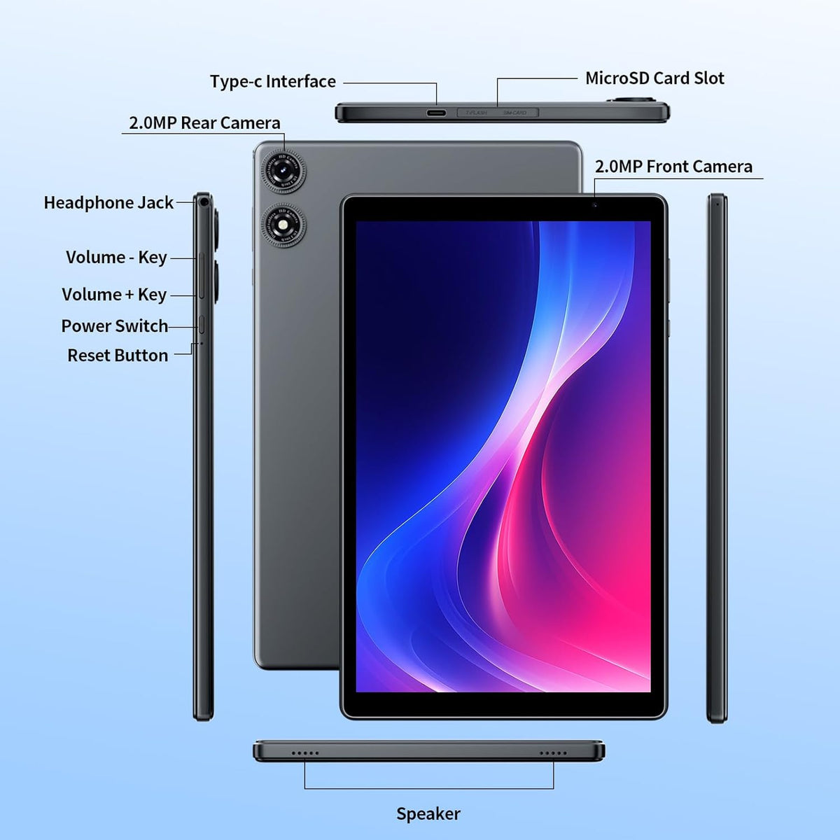 VASOUN Tablet Android 15 de 10.1 pulgadas