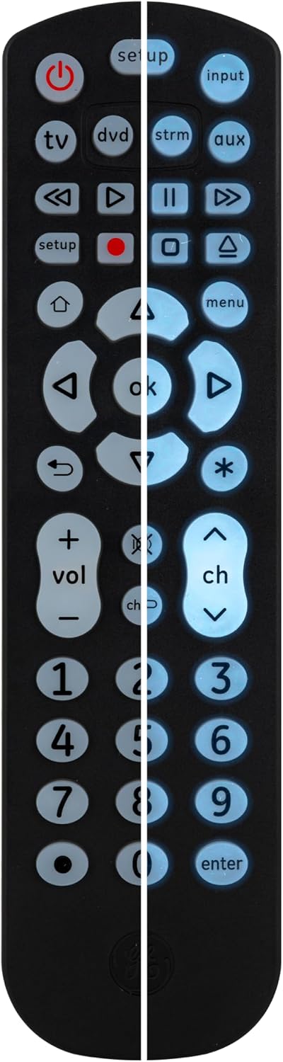 Control remoto universal retroiluminado por GE, funciona para Samsung