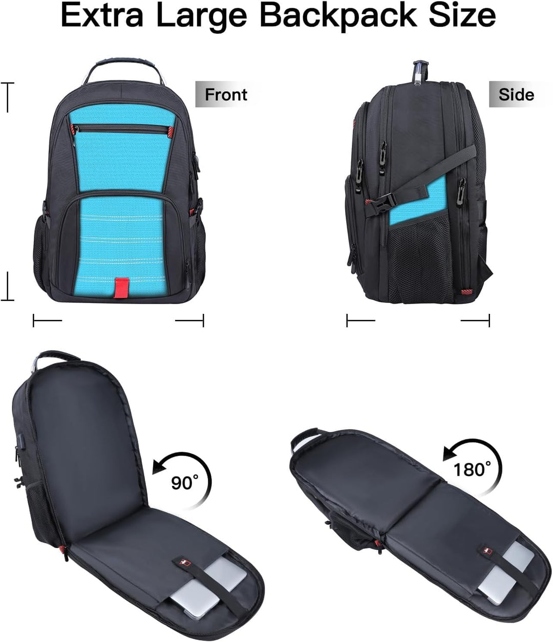 ANTERK Mochila Extra Grande, mochila de viaje, resistente TSA resis...