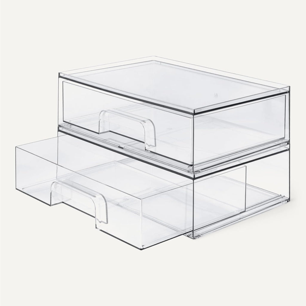 Amazon Basics Cajones organizadores de maquillaje apilables de plás...