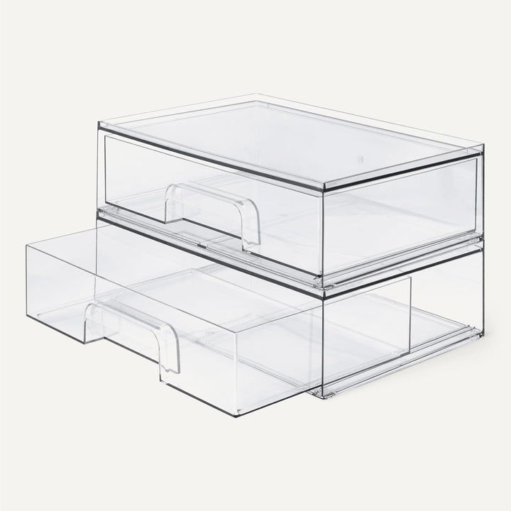 Amazon Basics Cajones organizadores de maquillaje apilables de plás...