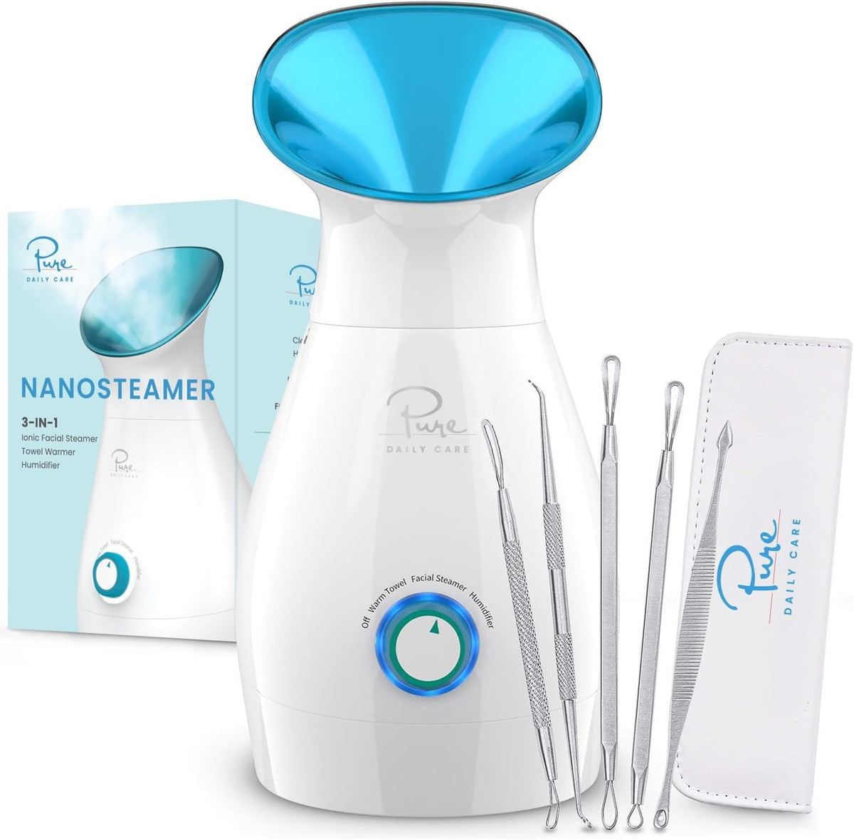 Pure Daily Care NanoSteamer Grande 3 en 1 Vaporizador Facial Nano I...