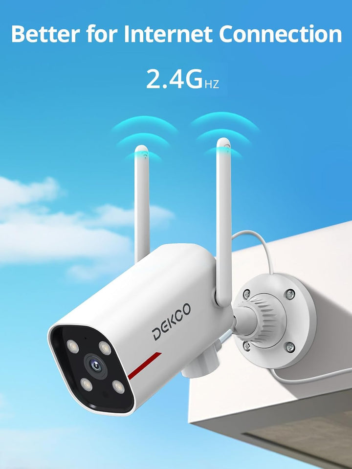 DEKCO - Cámara de seguridad para exteriores - Cámaras WiFi con cabl...