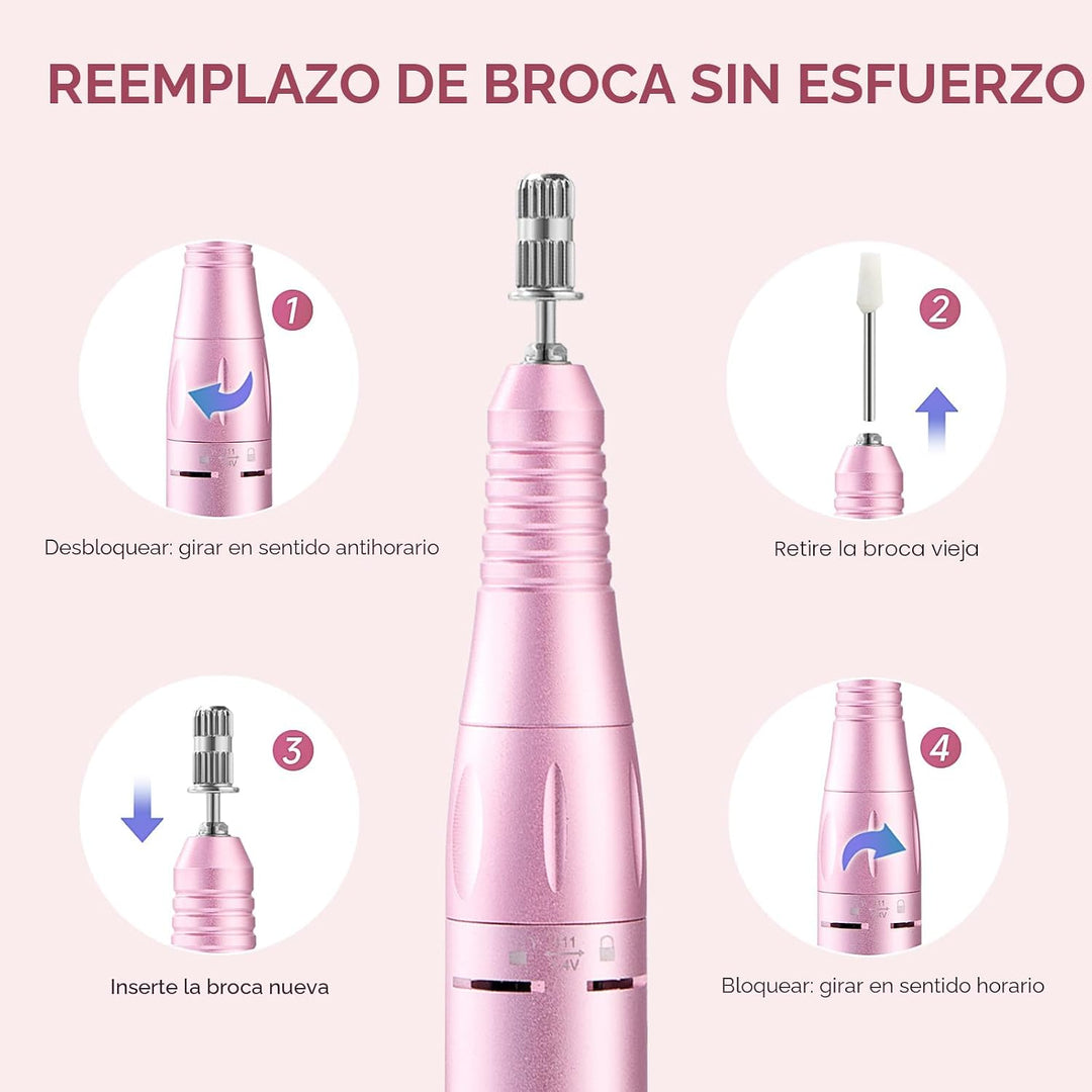 Lima eléctrica profesional de 45000 RPM, lima de uñas eléctrica rec...