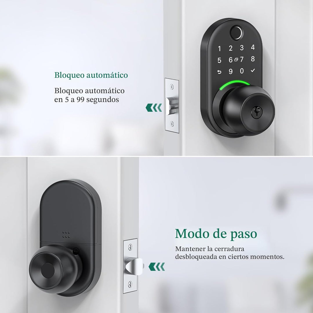 Yamiry - Cerradura de puerta inteligente con teclado con perilla, c...