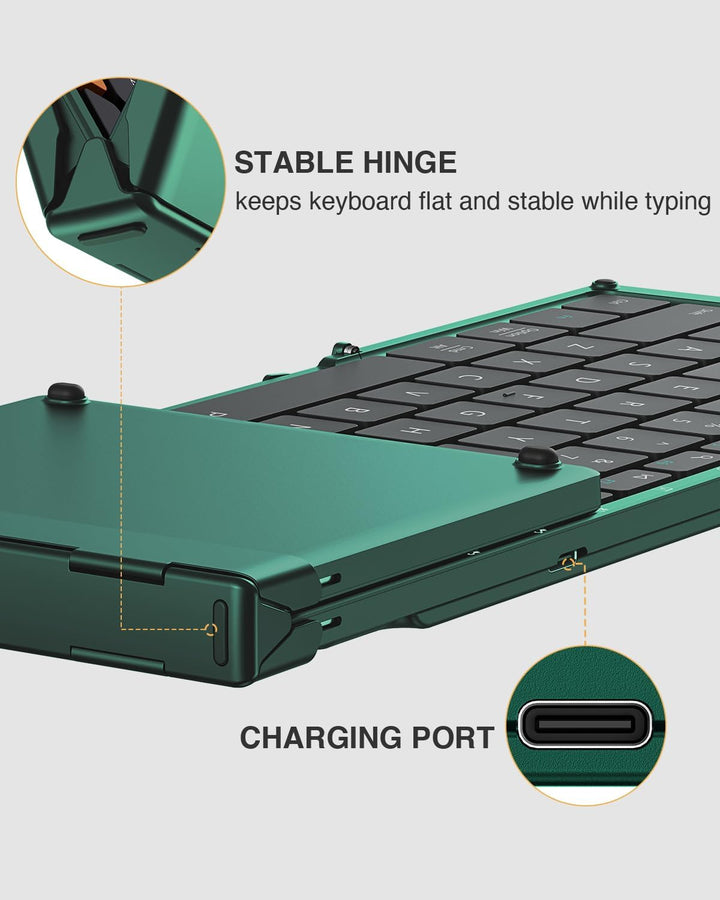 ProtoArc XK01 - Teclado Bluetooth plegable, teclado inalámbrico por...
