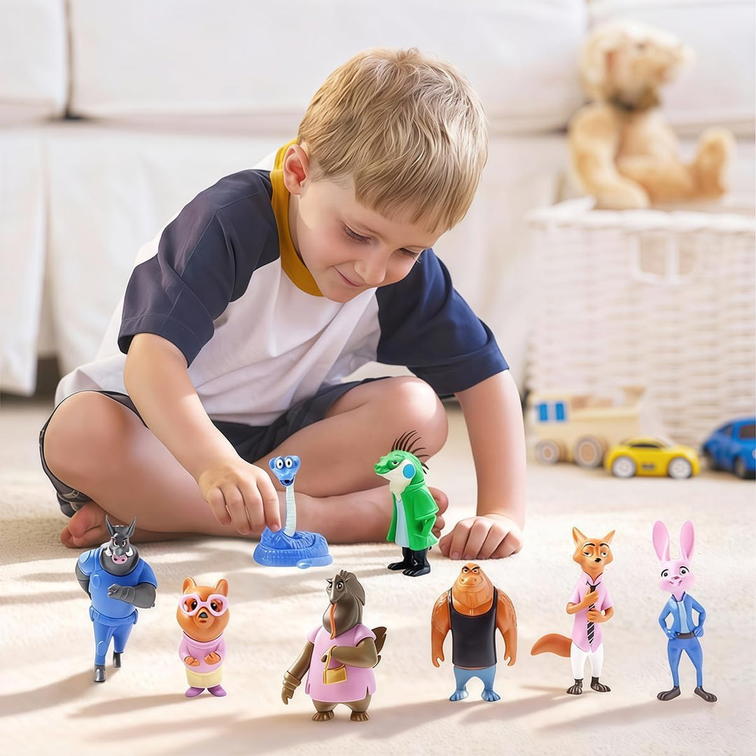 Paquete de 8 figuras de personaje de ciudad de animales