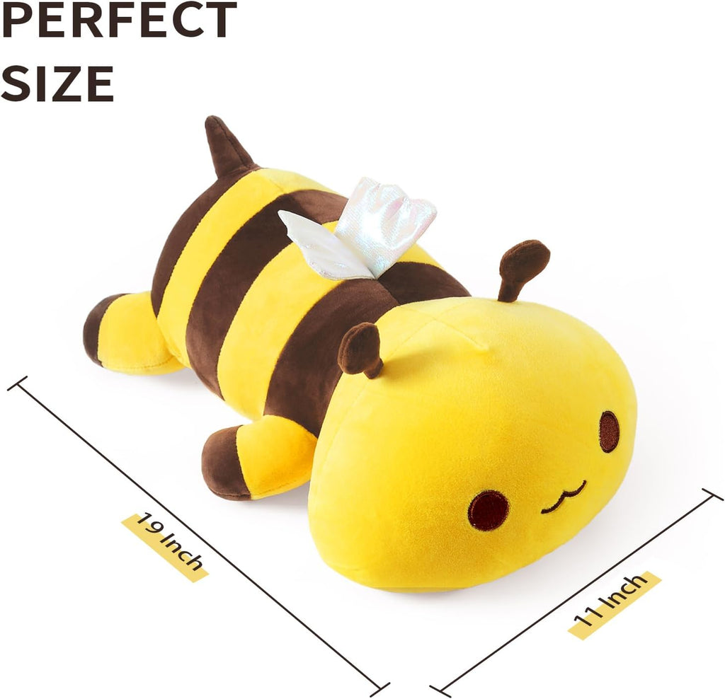 Onsoyours Lindo peluche de abeja, suave almohada de peluche de abeja melífera para niños (amarillo, 19 pulgadas)