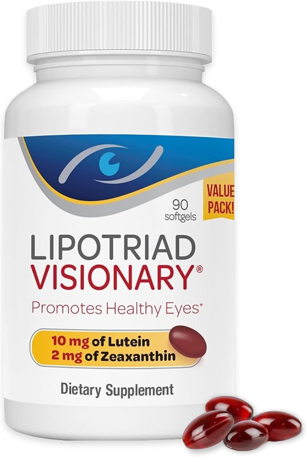 Lipotriad Visionary Eye Vitamins, 90 cápsulas, suministro para 90 d...
