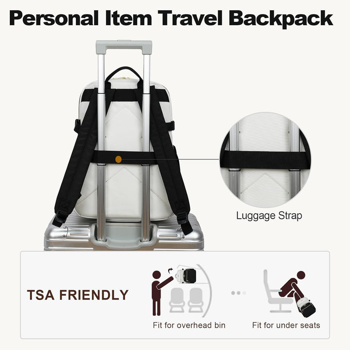 VANKEAN Mochila para laptop para mujer con bolsillo para vaso de gr...
