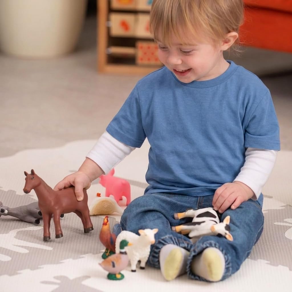 Conjunto de 8 figuras de animales de granja jumbo de Learning Minds