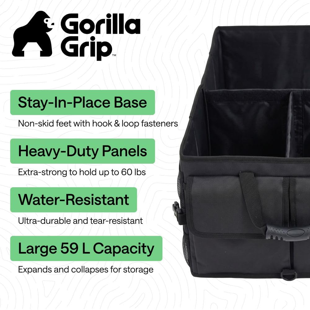 GORILLA GRIP - Organizador de maletero para SUV y automóviles