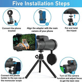 JBSZTH Telescopio monocular de 12 x 50 pulgadas de alta