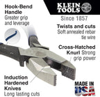 Klein Tools 80081 Juego de alicates, fabricado en EE. UU., conjunto con alicates de corte diagonal para herrero, cortadores laterales resistentes y bolsa de herramientas de lona resistente al fuego, 3