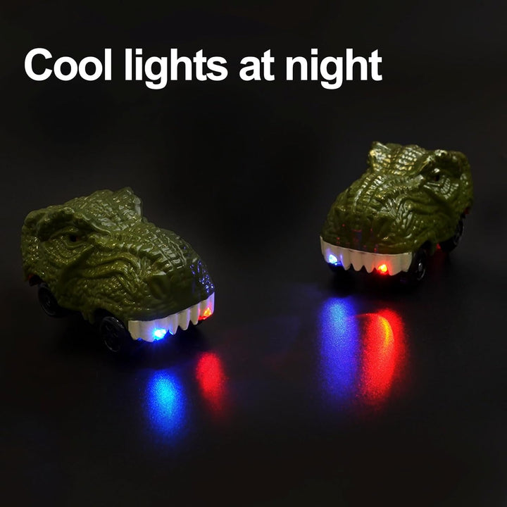 ToyFuntasy Paquete de 2 autos de pista de dinosaurios para niños, e...