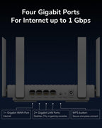 Cudy AX3000 4 Puertos Gigabit Mesh Wi-Fi 6 Router, 5 en 1 Modos, WR3000