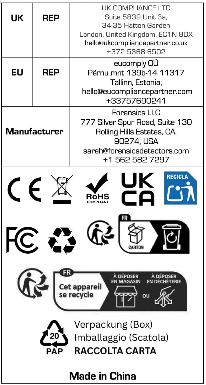 Detector de radón de Forensics Uso doméstico Sensor de