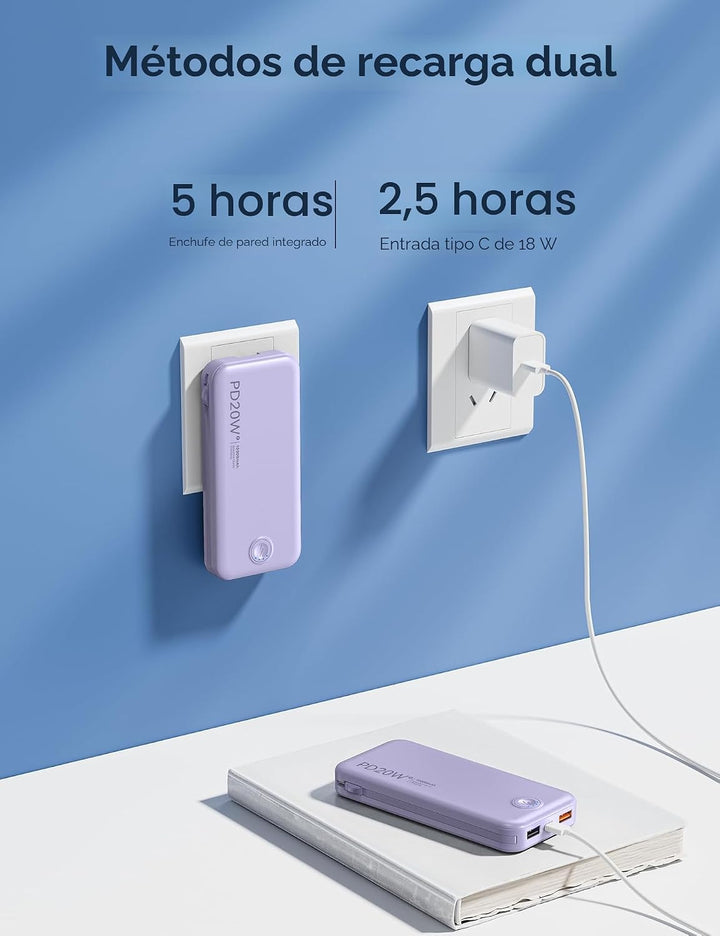 Nusyddy Cargador portátil de carga súper rápida de 22.5 W con enchu...