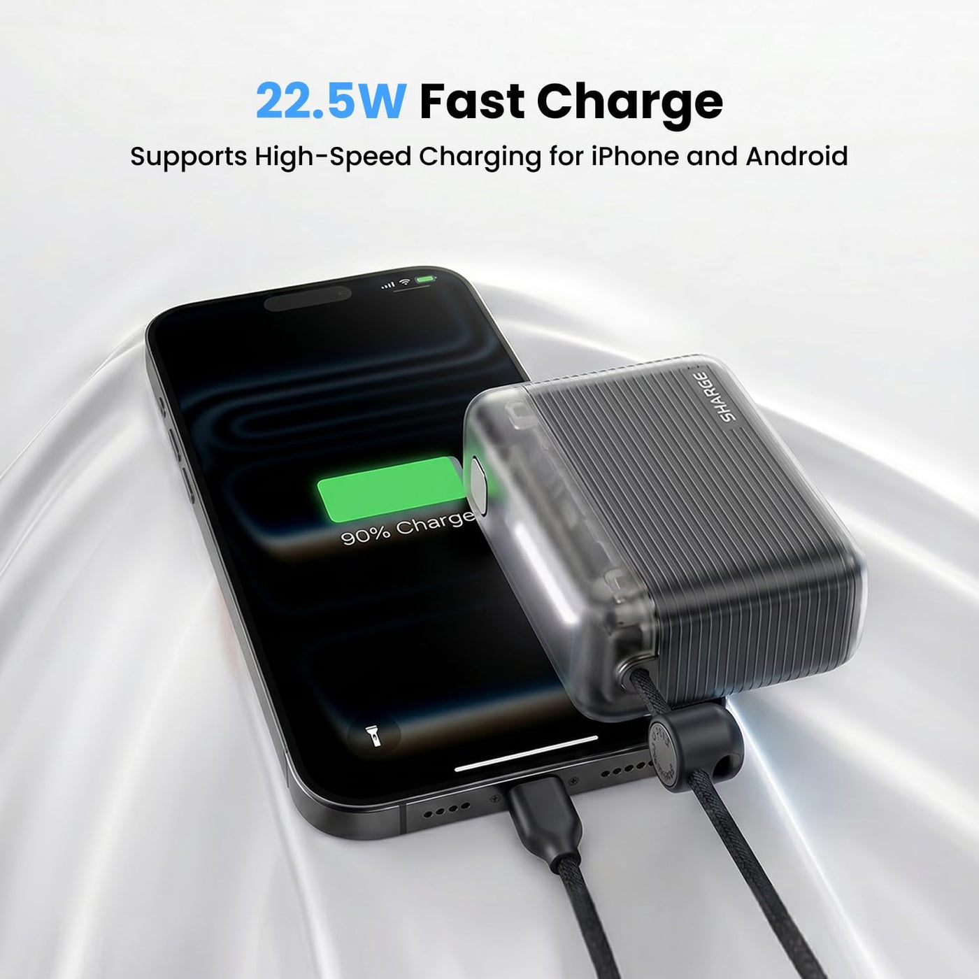 Mini cargador portátil 10000mAh banco de energía con cable incorpor...