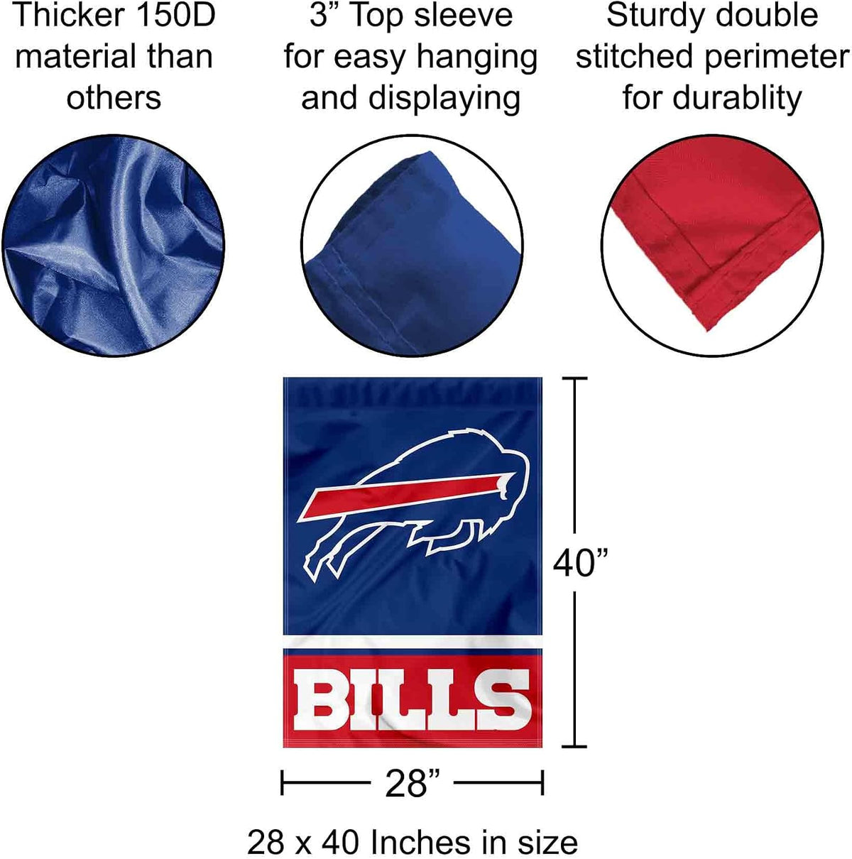Bandera de casa de dos caras de Buffalo Bills