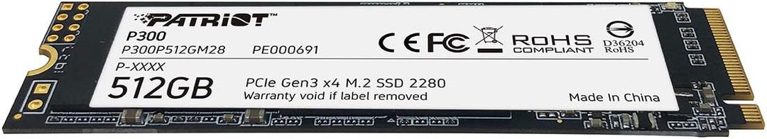Patriot P300 M.2 PCIe Gen 3 x4 512GB SSD de Bajo Consumo de Energía