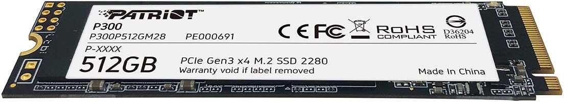 Patriot P300 M.2 PCIe Gen 3 x4 512GB SSD de Bajo Consumo de Energía