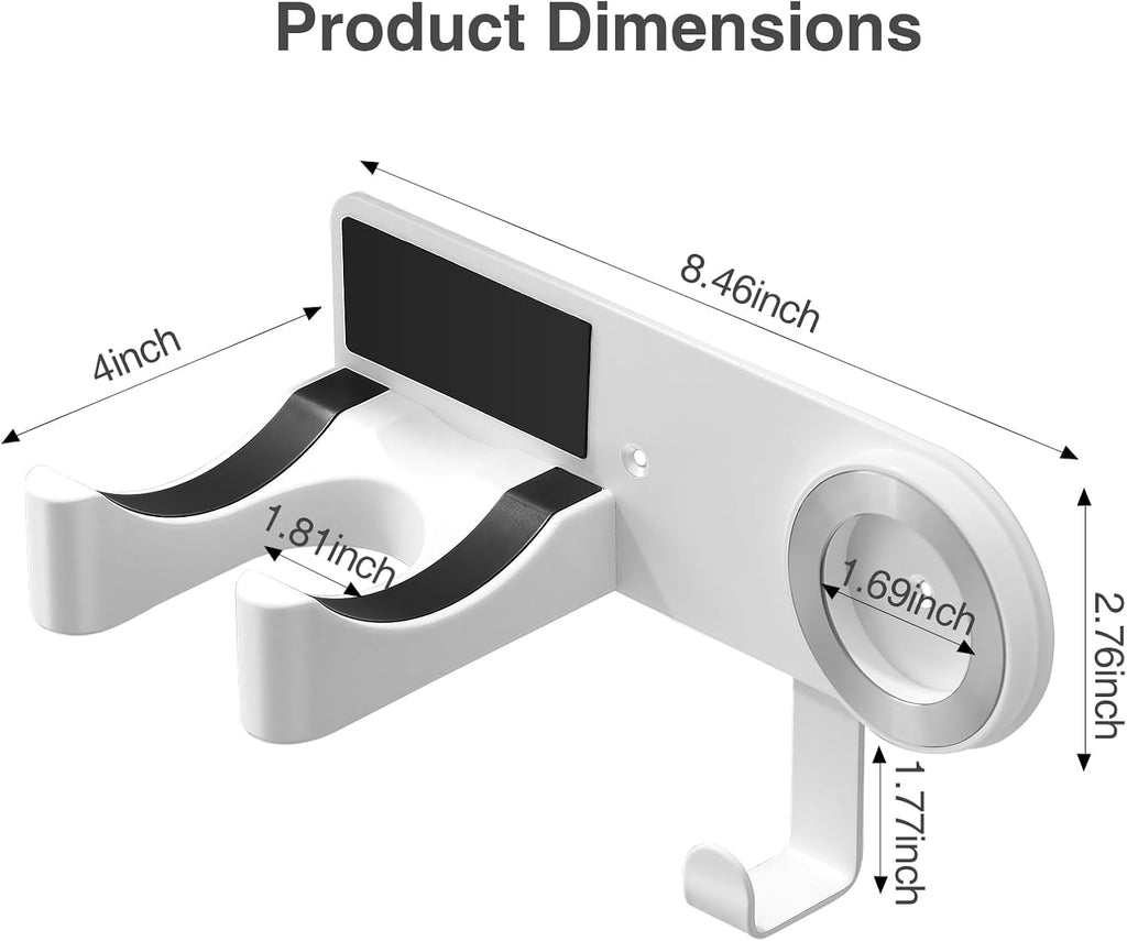 Soporte para secador de pelo blanco, soporte para secadora de pelo