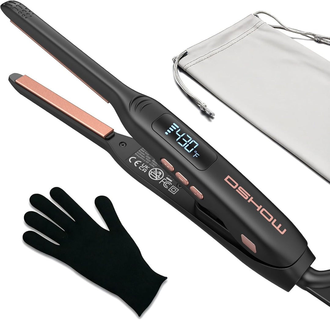 Plancha plana pequeña para cabello corto, plancha plana de lápiz de...