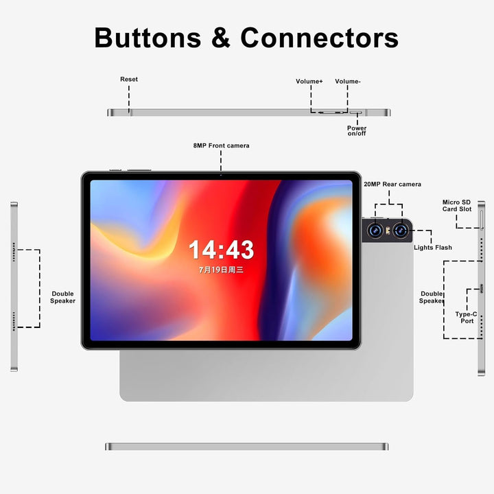 SEBBE Tablet Android 2026 de 11 pulgadas, pantalla Gemini AI 2K, 16...