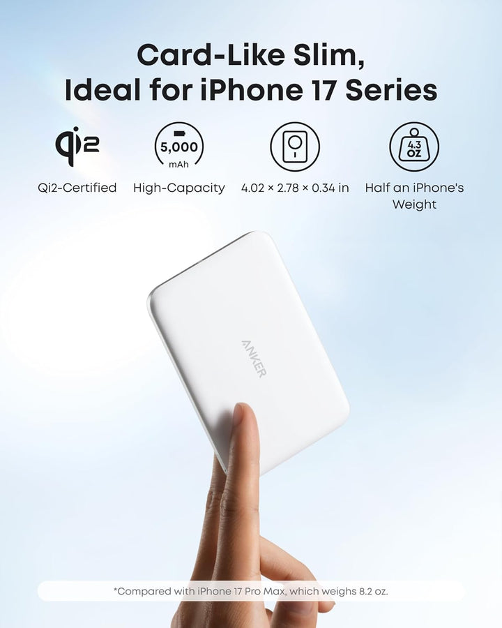 Anker Nano Power Bank, Batería de Carga Magnética Inalámbrica de 5,...