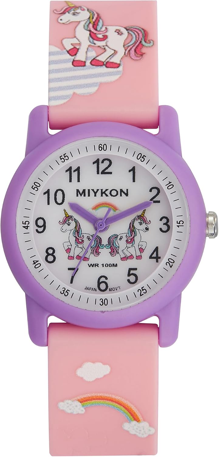 Relojes Miykon para niños y niñas - Regalo educativo de aprendizaje de la hora para niños de 3 a 15 años, bebés, preescolares y niños en edad escolar - Reloj analógico fácil de leer, correa de resina